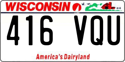 WI license plate 416VQU