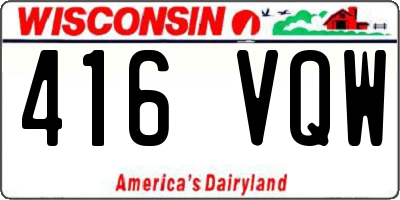 WI license plate 416VQW