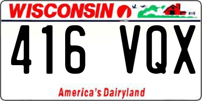 WI license plate 416VQX