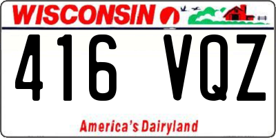 WI license plate 416VQZ