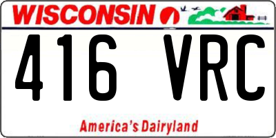 WI license plate 416VRC