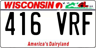 WI license plate 416VRF