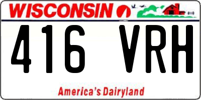 WI license plate 416VRH