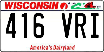 WI license plate 416VRI