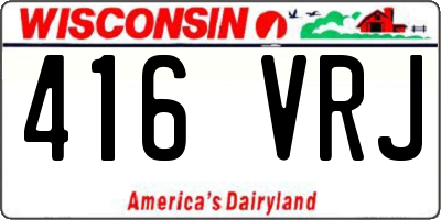 WI license plate 416VRJ