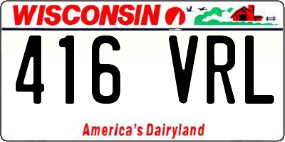 WI license plate 416VRL