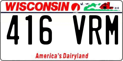 WI license plate 416VRM