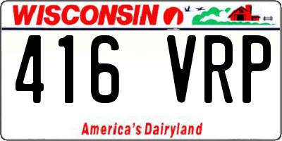 WI license plate 416VRP
