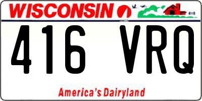 WI license plate 416VRQ