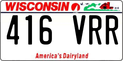 WI license plate 416VRR