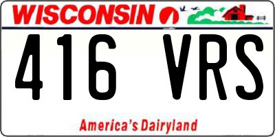 WI license plate 416VRS