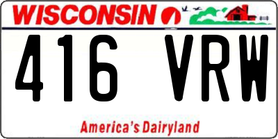 WI license plate 416VRW