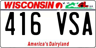 WI license plate 416VSA
