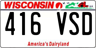 WI license plate 416VSD