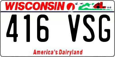 WI license plate 416VSG