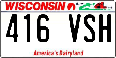 WI license plate 416VSH