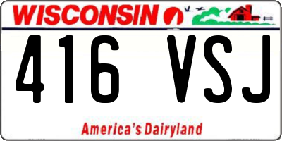 WI license plate 416VSJ
