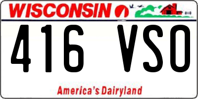 WI license plate 416VSO