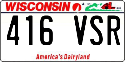 WI license plate 416VSR