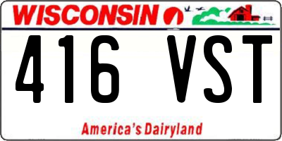 WI license plate 416VST