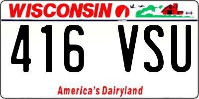 WI license plate 416VSU