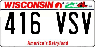 WI license plate 416VSV