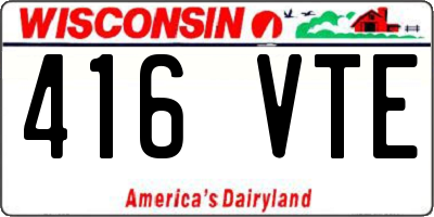 WI license plate 416VTE