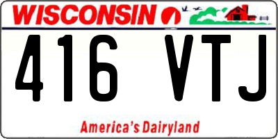 WI license plate 416VTJ