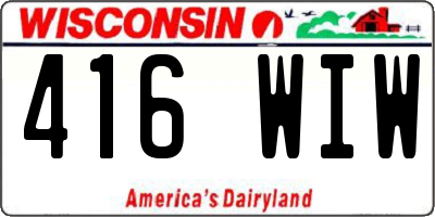 WI license plate 416WIW