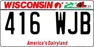 WI license plate 416WJB