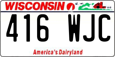 WI license plate 416WJC