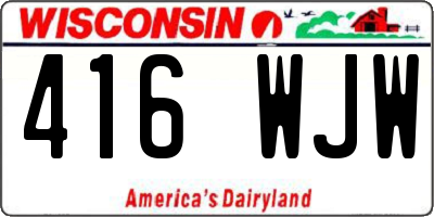 WI license plate 416WJW