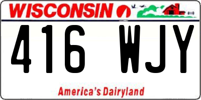 WI license plate 416WJY