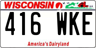 WI license plate 416WKE