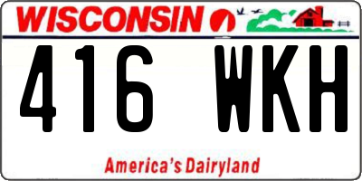 WI license plate 416WKH