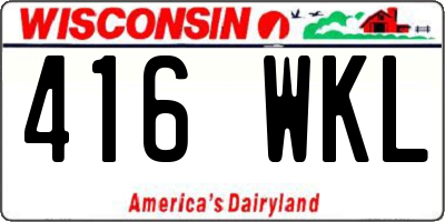 WI license plate 416WKL