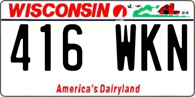 WI license plate 416WKN