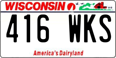 WI license plate 416WKS