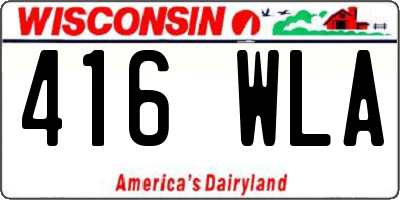 WI license plate 416WLA