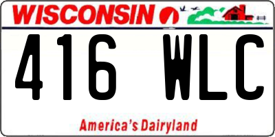 WI license plate 416WLC