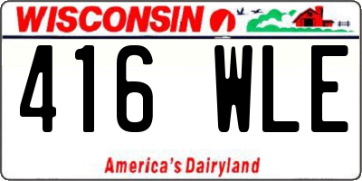 WI license plate 416WLE