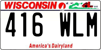WI license plate 416WLM