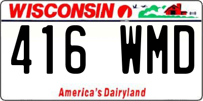 WI license plate 416WMD