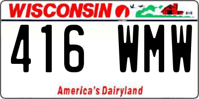 WI license plate 416WMW