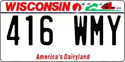 WI license plate 416WMY