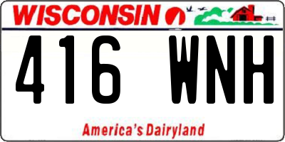 WI license plate 416WNH