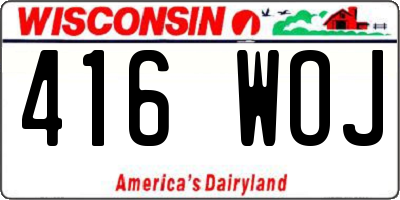WI license plate 416WOJ