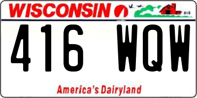 WI license plate 416WQW