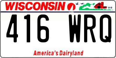 WI license plate 416WRQ