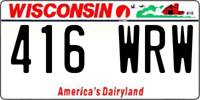 WI license plate 416WRW